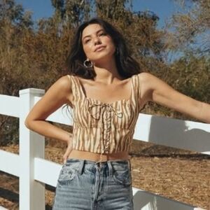 BNWT - BACKYARD ROSES PAXTON BROWN ZEBRA CORSET TOP
